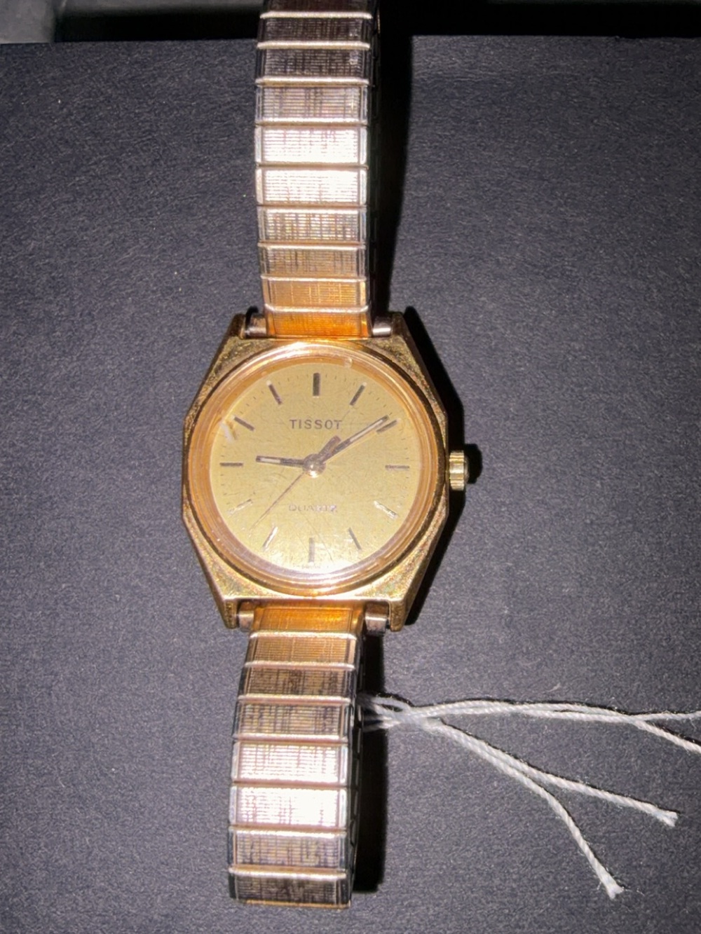 Tissot Gold Tone Dress Watch with Stretch Bracelet